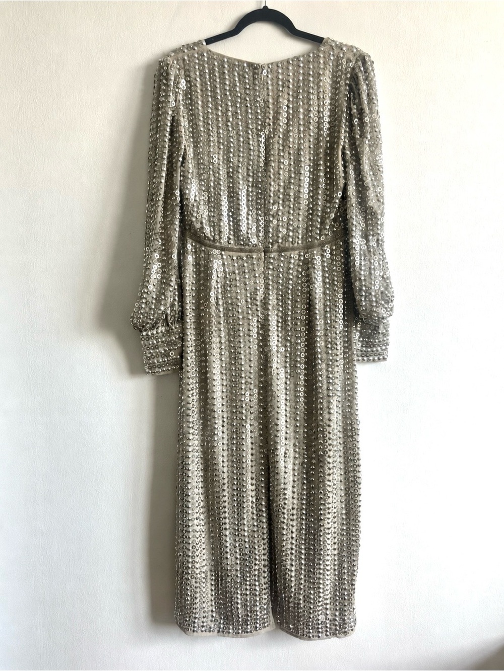 Mac Duggal 10809 Bishop Sleeve Embellished Midi Dress Size 10 - Picture 6 of 11